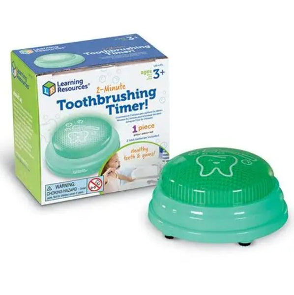 Learning Resources 2-Minute Toothbrushing Timer with visual and audio cues to support oral care routines, brushing independence and self-care skill development.