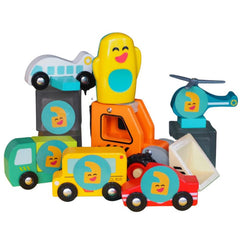 This is an image of the Talkiplay Wooden Vehicle Communication Set