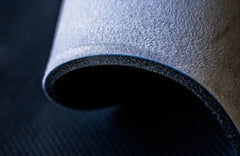 120cm stretch mat in periwinkle blue colour partially rolled up