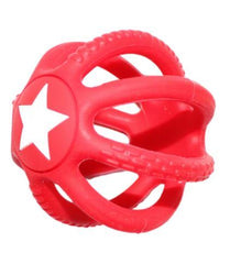 This is an image of a Chewie FIDGET BALL. It is red with a white star
