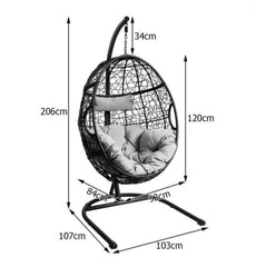 Calming Aids - Sensory Hanging Egg Swing Chair - With Vestibular Support For Kids With Autism