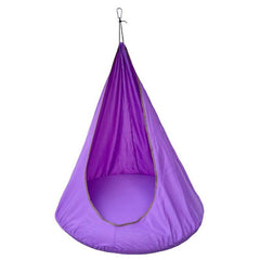 This is an image of a Purple Kids Hanging Nest Hammock with an opening at the frontmock  - Sensory Swing