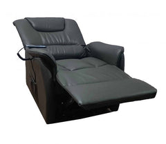This is an image of a Black Reclining Lift Chair with Massage Option - CHICAGO front view reclined