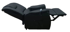 This is an image of a Black Reclining Lift Chair with Massage Option - CHICAGO lay down view