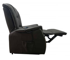 This is an image of a Black Reclining Lift Chair with Massage Option - CHICAGO side view