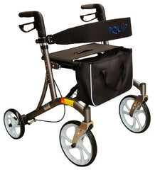 This is an image of a Euro Style 10" Front X-Fold Rollator. It has a titanium frame.