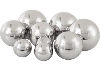 This is an image of the TickiT Mystery Balls. This is a set of 6 reflective mirror balls. They are Silver and great for kids imagination. 